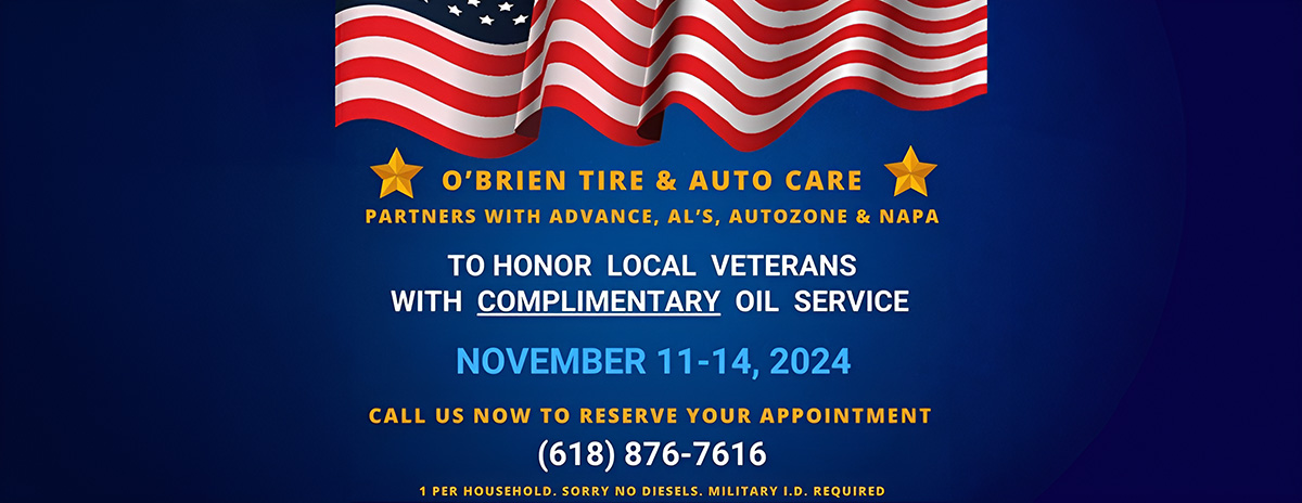 Veteran oil service offer - O'Brien Tire & Auto Care